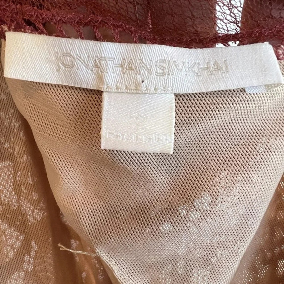 Jonathan Simkhai Burnt Red Lace Illusion Cocktail Dress $695 - Picture 11 of 13